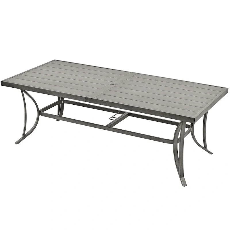 35.5 W Outdoor Aluminum Dining Table with Umbrella Hole