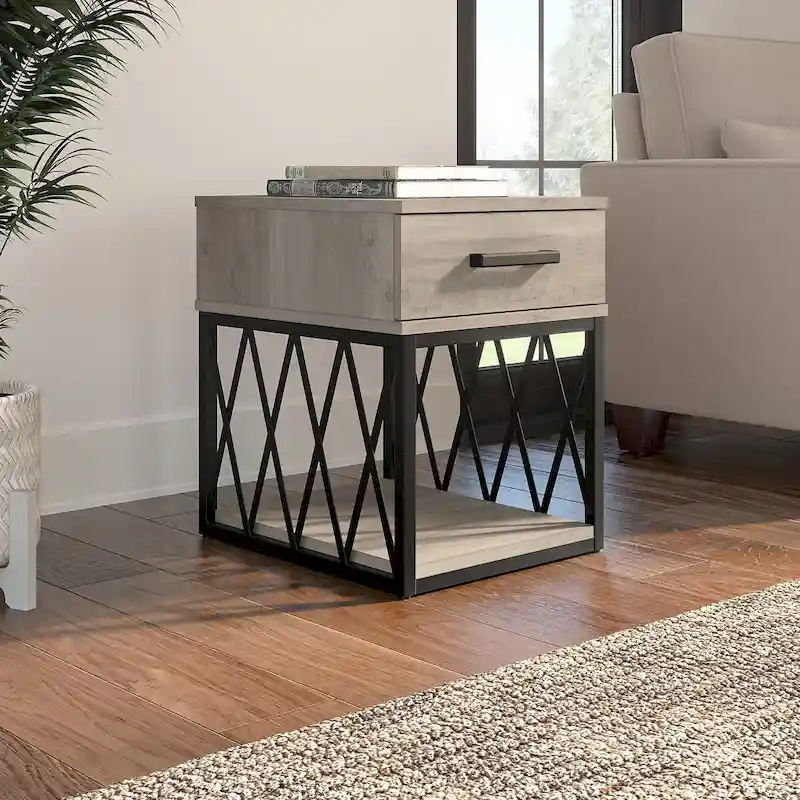 City Park Industrial End Table with Drawer