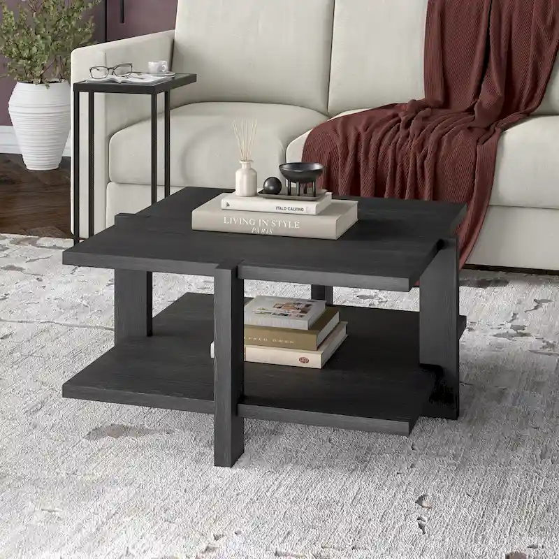 4-piece Vintage Black Wood Panel Bedroom