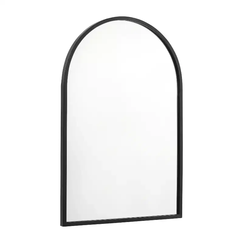 Flash Furniture Mila Arched Metal Framed Wall Mirror for Hallways, Entryways, Dining and Living Rooms