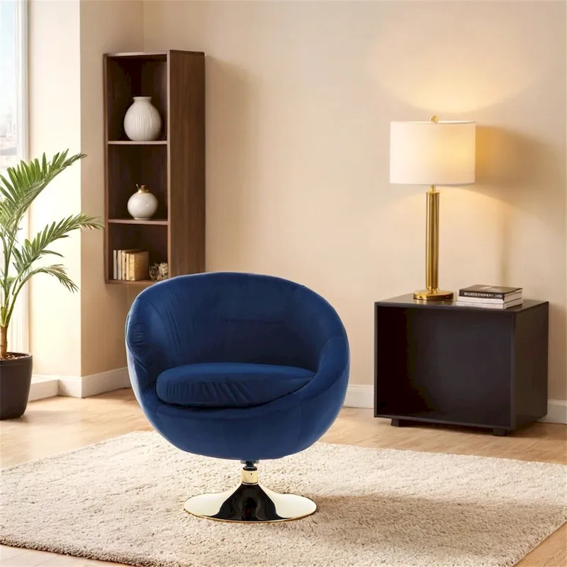 360 Degree Swivel Cuddle Barrel Accent Chairs, Round Armchairs