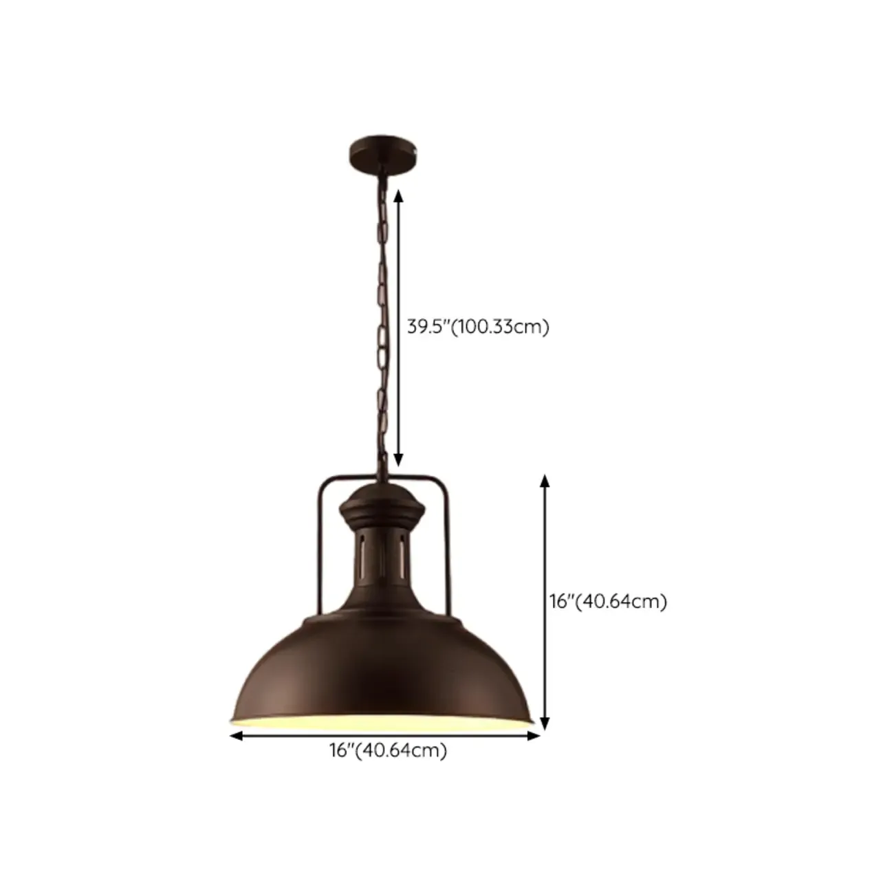 Industrial Adjustable Black Round Pendant light