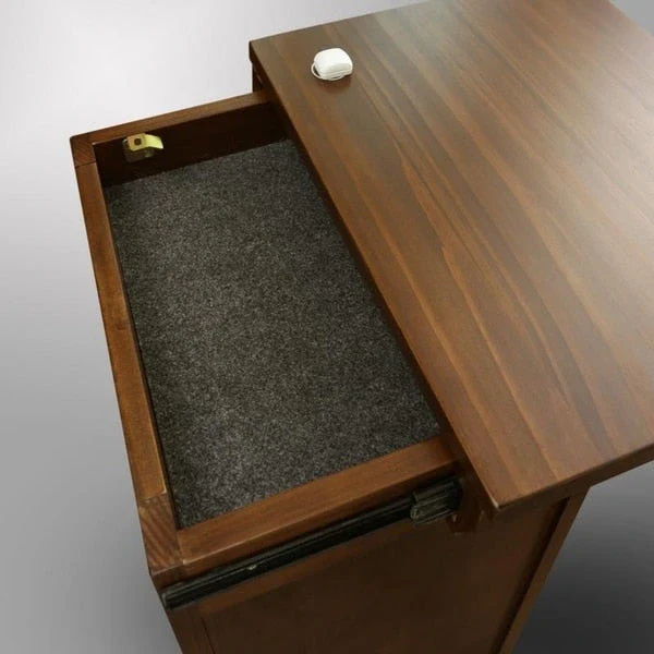 Brown Wood Nightstand with Concealed Compartment, 2 Drawers, 1-Person Assembly