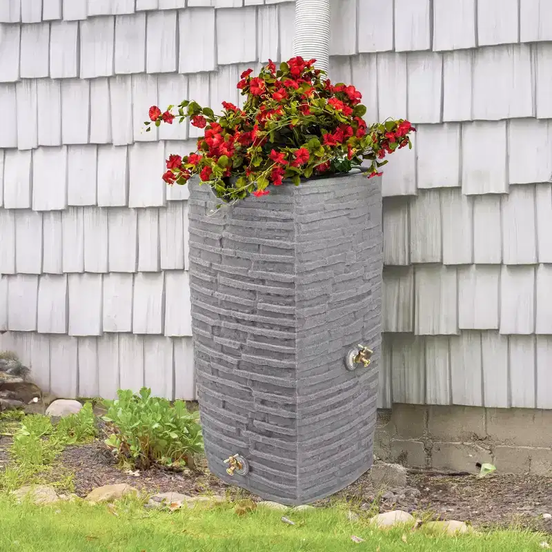 Good Ideas Impressions Riverwalk 50 Gallon Rain Saver, Dark Granite (4 Pack)