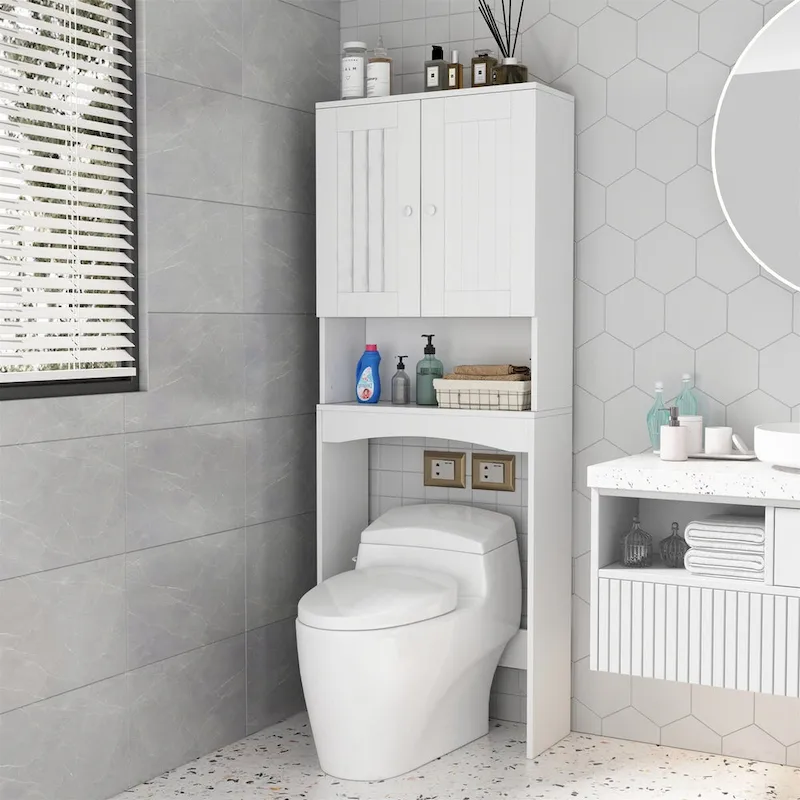 Over-The-Toilet Bathroom Storage Cabinet Organizer