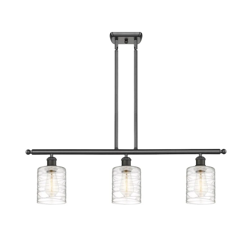 Innovations Lighting Ballston Cobbleskill - 3 Light 36  Island Light