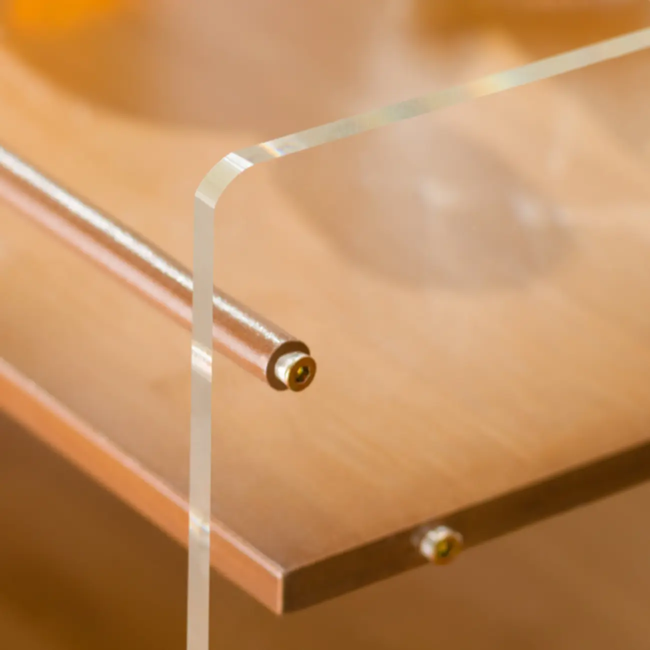 Trendy Moso Bamboo Acrylic 3-Shelf Side Table with Wheels