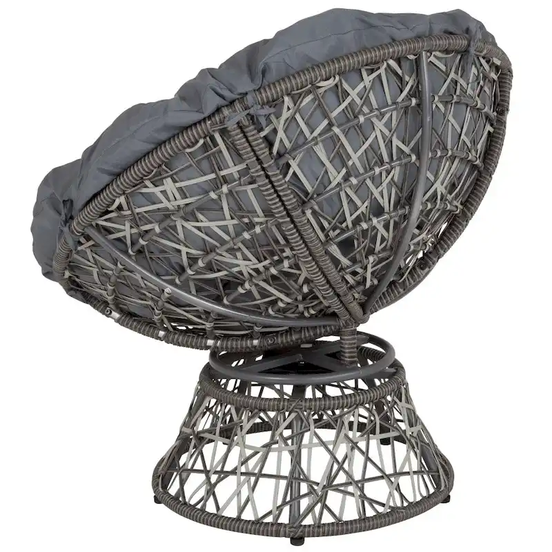 Papasan Swivel Patio Lounge Chair