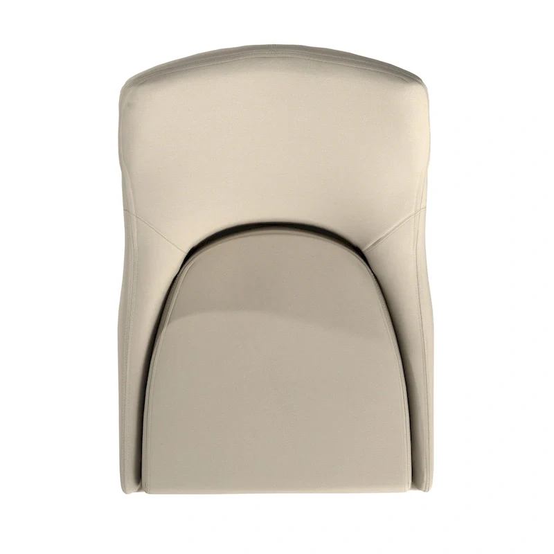 Mid-Century Barrel-Back Linen Dining Chairs with Tapered Legs – Dark Grey / Grey / White