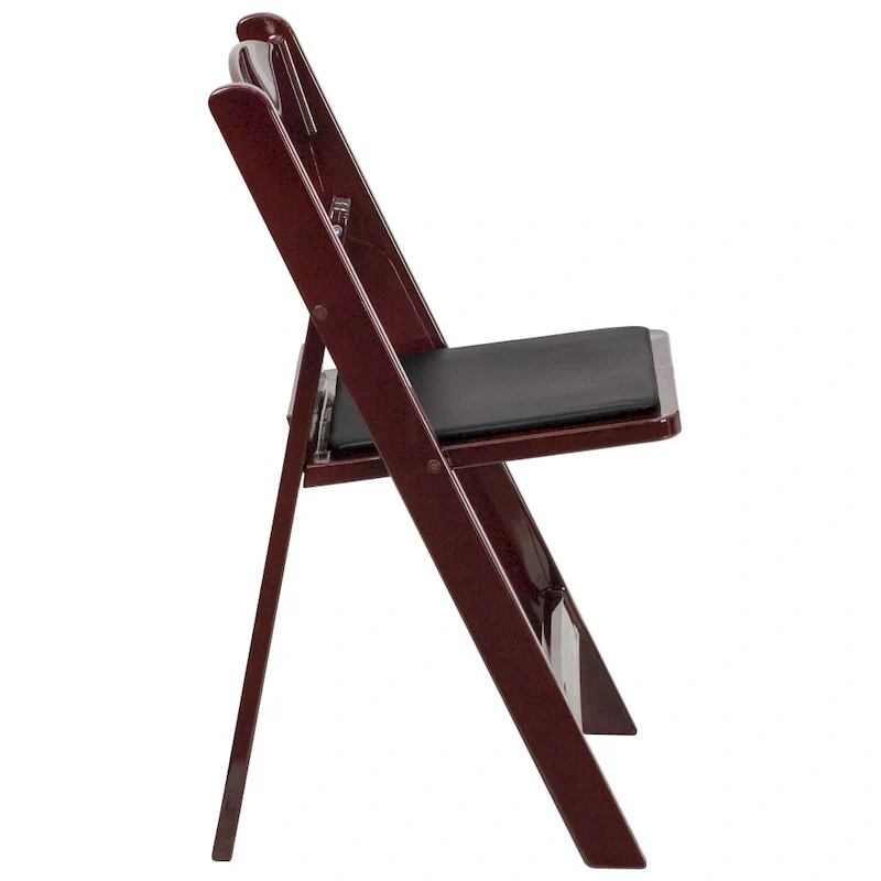 Lightweight Resin Folding Chairs with Vinyl Seats (Set of 4)