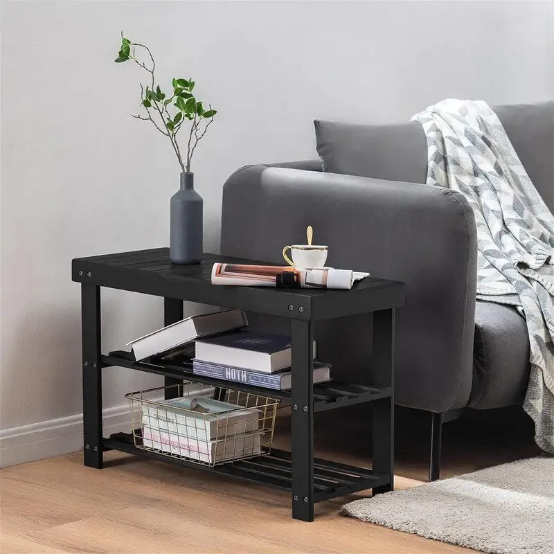 3-Tier Shoe Rack Bench - 11 D x 27.6 W x 17.7 H