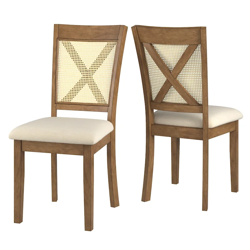 Plaga X-Back Cane Accent Dining Chair (Set of 2) by  - Dining Chair