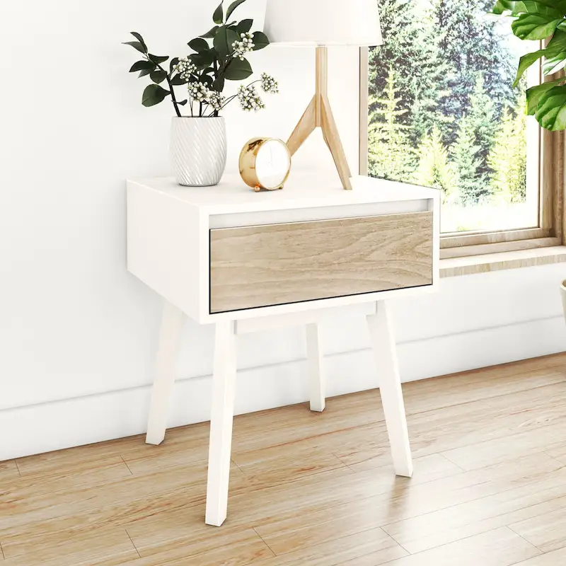 Max and Lily Scandinavian Nightstand with Drawer