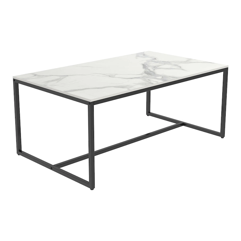Frame Coffee Table Rectangular Cocktail Table Marble Metal Sofa Table