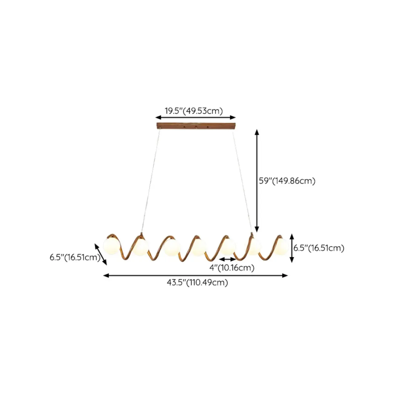 Modern Adjustable Wave Kitchen Island Pendant Light