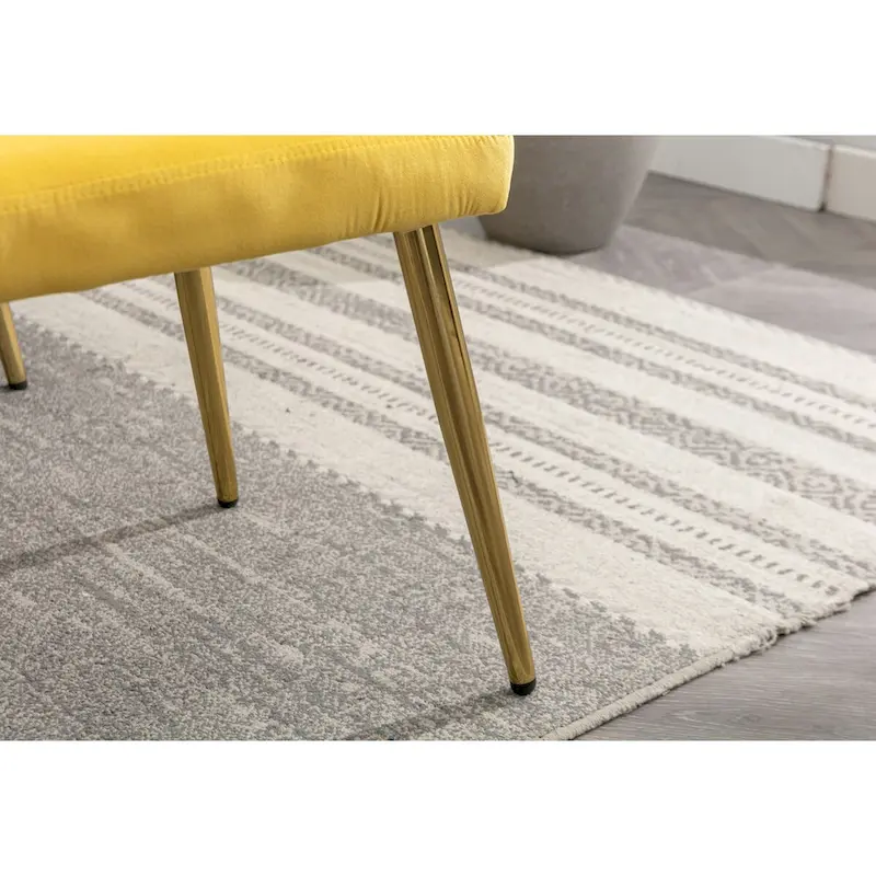 Velvet Accent Chair with Adjustable Armrests and Backrest, Button Tufted Lounge Chair, Single Recliner Armchair with Ottoman