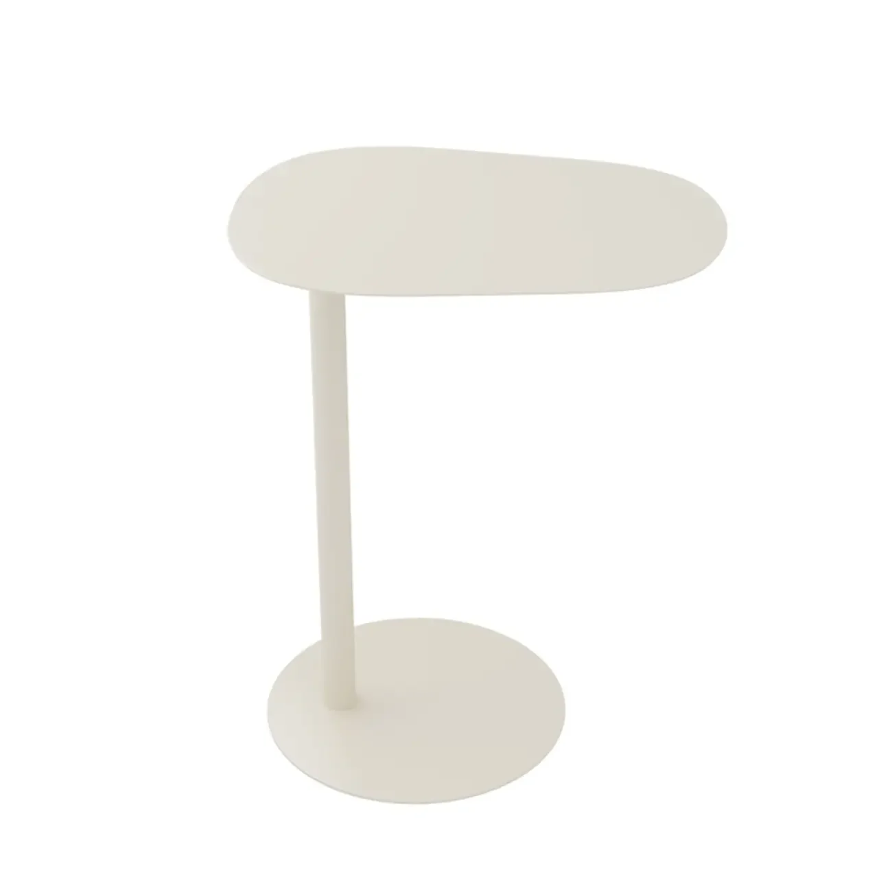 Minimalist Round White Metal Side Table for Living Room