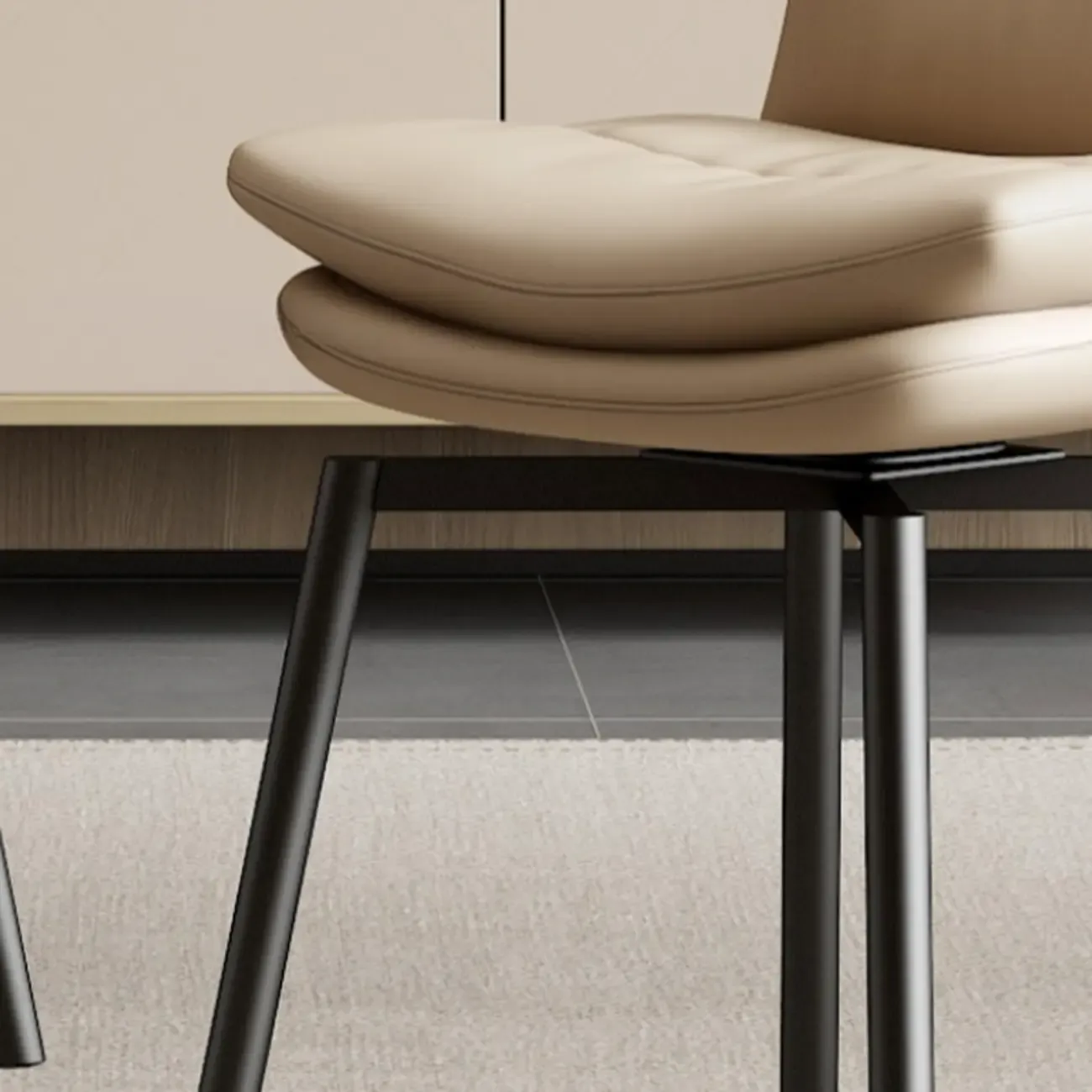 Art Deco Faux Leather Swivel Dining Chair