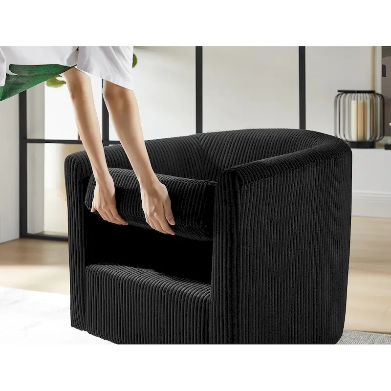Swivel Accent Single Sofa Chair with Ottoman