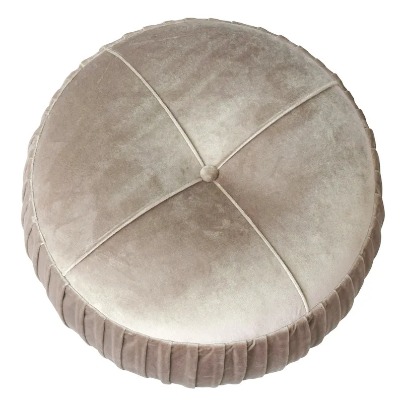 Helena Velvet Round Ottoman