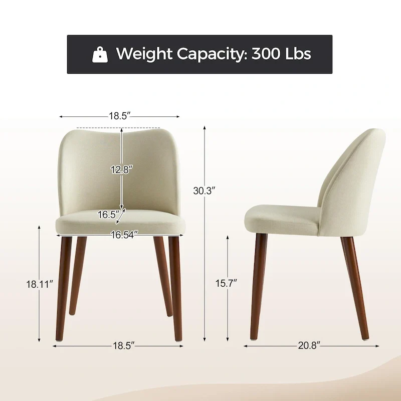 Melisa Upholstered Solid Wood Dining Chair Set of 2 by HULALA HOME