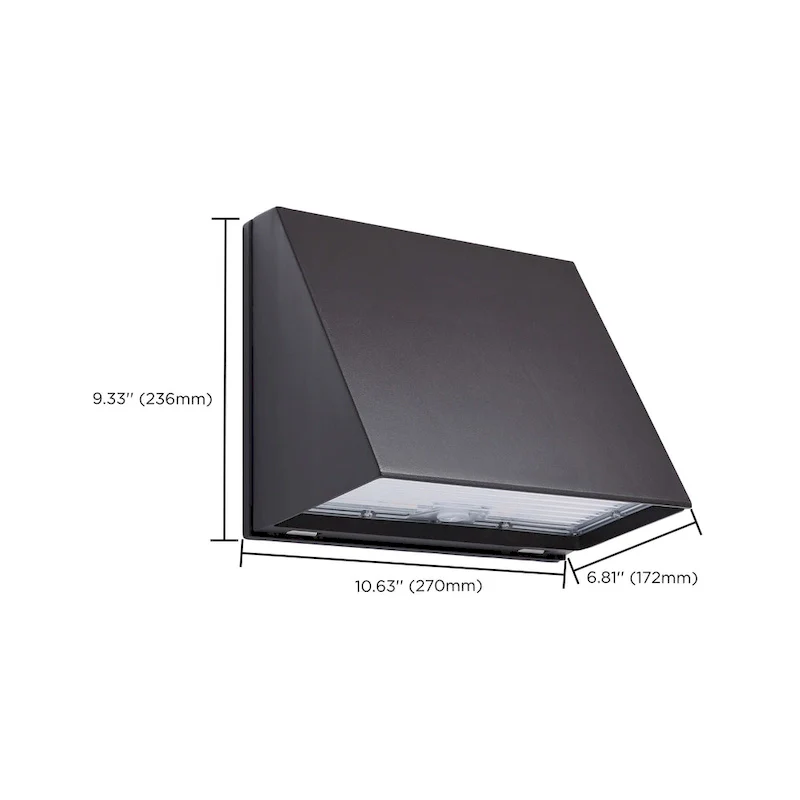 20/40/60 Watt LED Cutoff Wall Pack 3K/4K/5K CCT Field Selectable Bronze 120-347 Volt