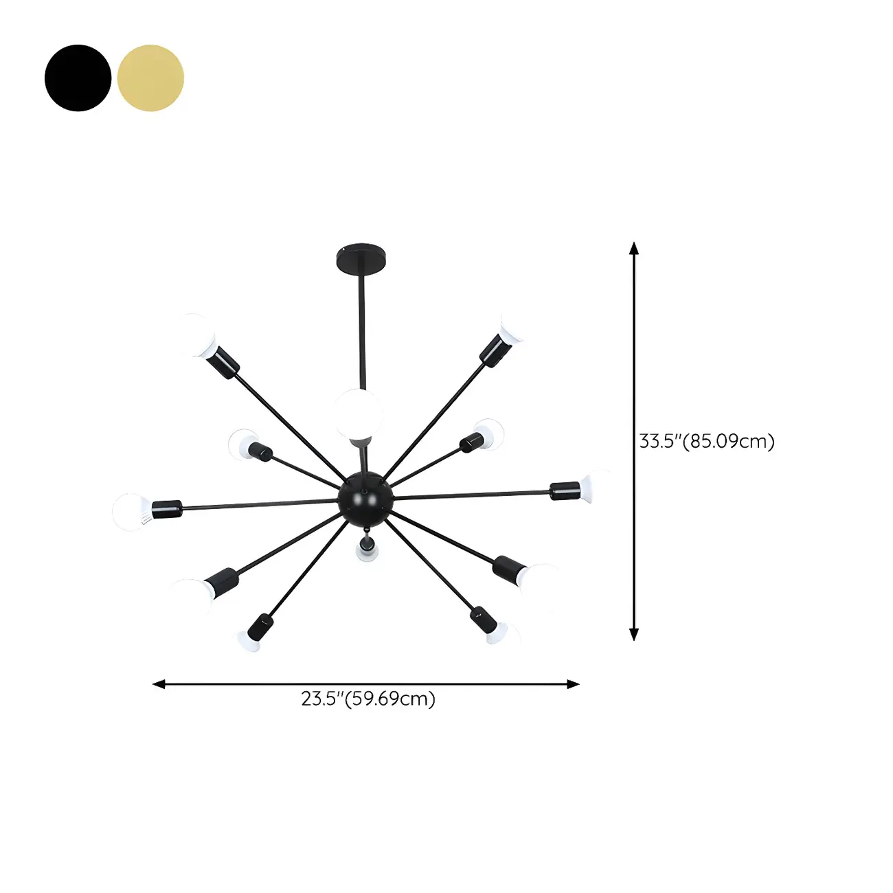 Modern LED Gold Globe Sputnik Chandelier