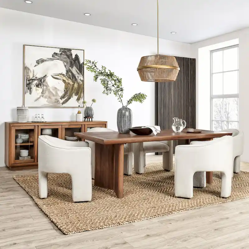 Umber Mango Wood Rectangular Dining Table, Seats up to 10