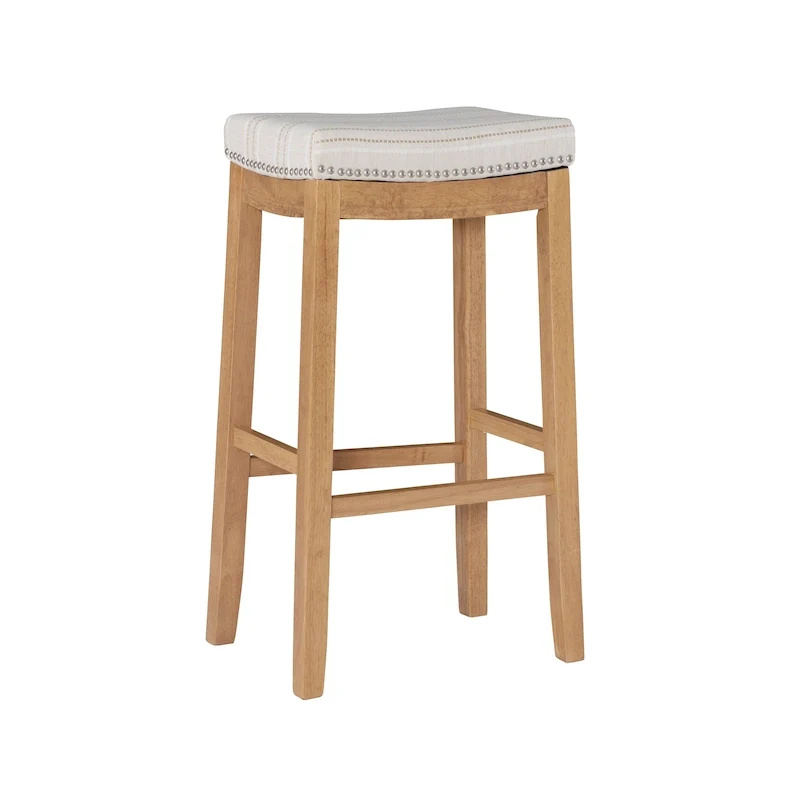 Willamette Rustic Striped Cream Bar Stool