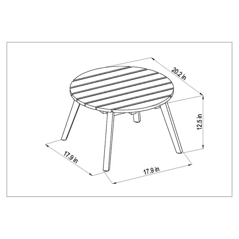 Amazonia Zanzibar Round Side Table with Teak Finish - 13  H x 20  L x 20  W