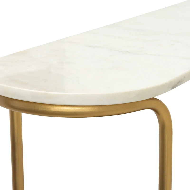 Micheale Marble Mixed Media Modern Console Table - 30H x 43W x 11D