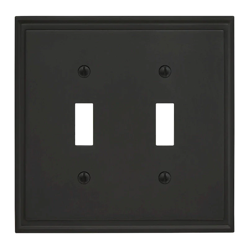 Mulholland 2 Toggle Black Bronze Wall Plate - 2 Toggle