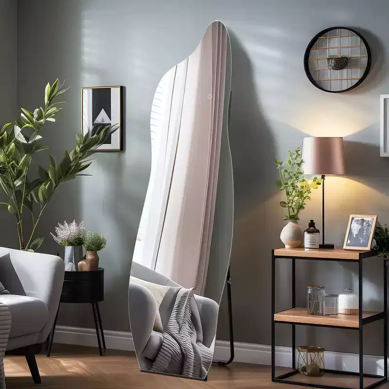 MAYEERTY 63 inch Full Length Mirror Rectangle Aluminum Alloy Frame Dressing Mirror White