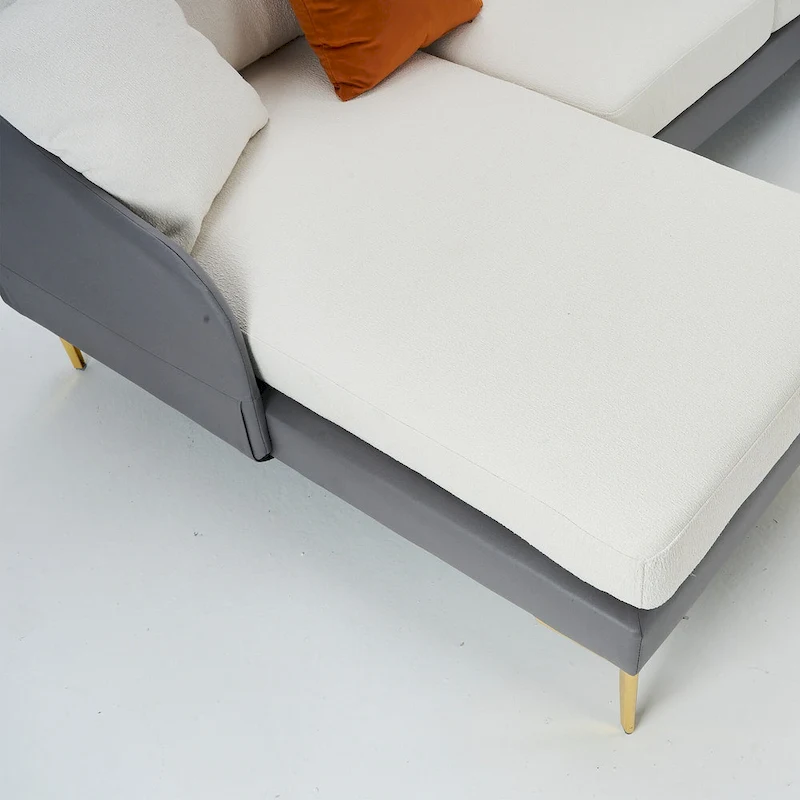 Ouyessir U-Shape Sectional Sofa 4-Seat Couch with Double Chaise Lounge