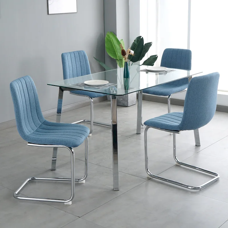 Set of 4 Modern Dining Chair with Metal Legs