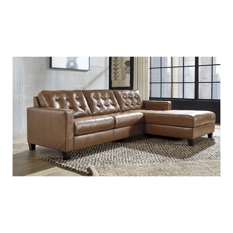 Signature Design by Ashley Baskove Brown 2-Piece Sectional with Chaise - 110W x 72D x 36H