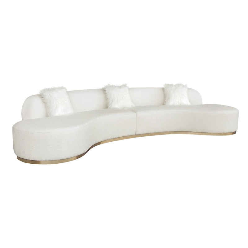 Pasargad Home Simona Curved Sofa with 3 Pillow Included