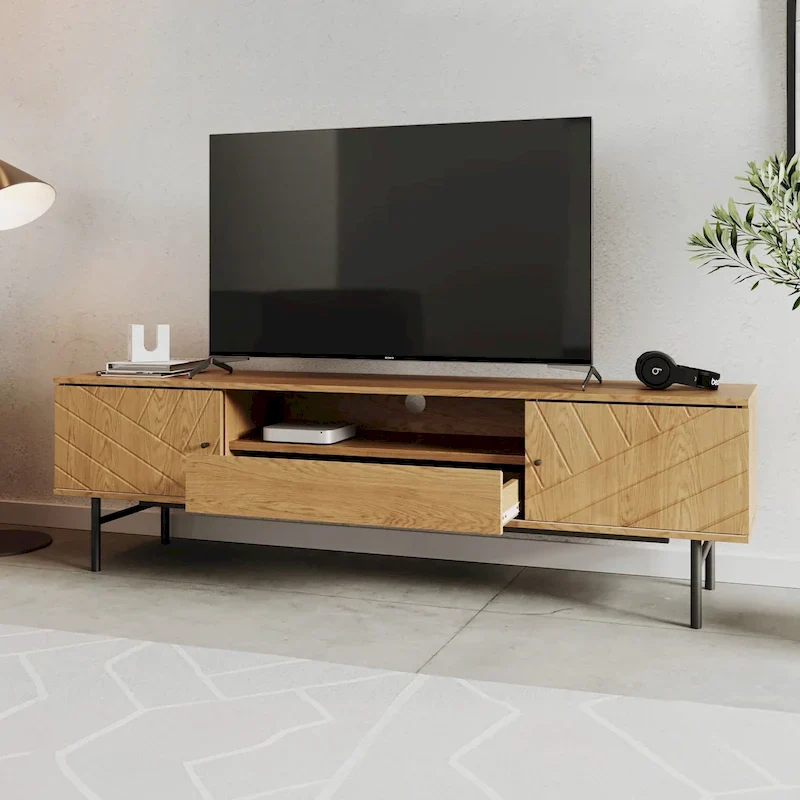 Studio London Amara 70.6 Media Console Oak Effect TV Stand