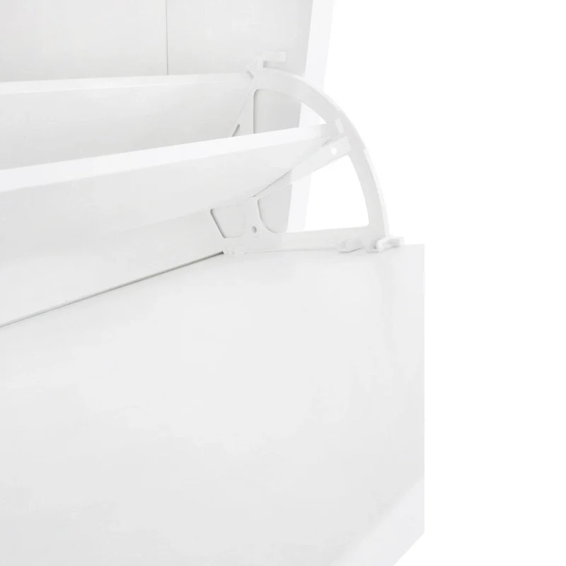 Wood Pattern Top Shoe Cabinet with Flip Drawers and Adjustable Panel