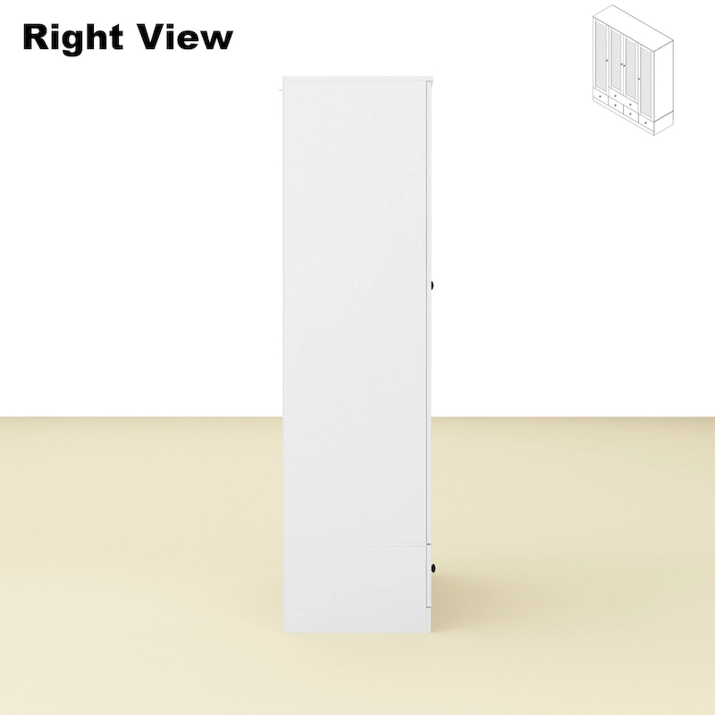 Wardrobe Armoire Closet 59W Large Freestanding Wardrobe Cabinet White