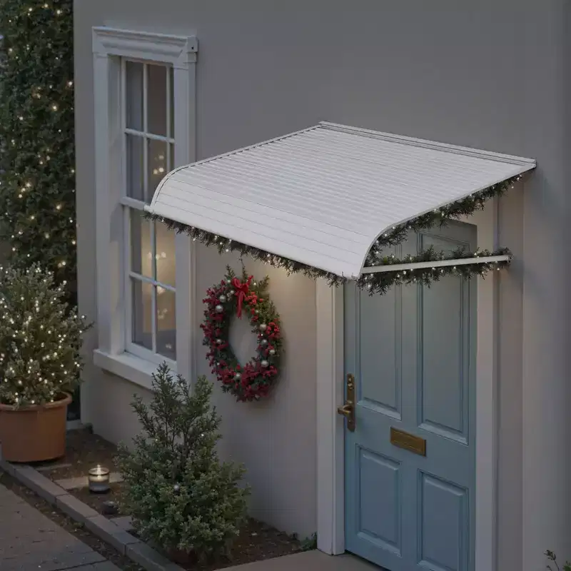 VEVOR Aluminum Awning 48 x 42 in, Durable Window Awning Door Canopy, Lightweight and Stable Aluminum Exterior Awnings, White