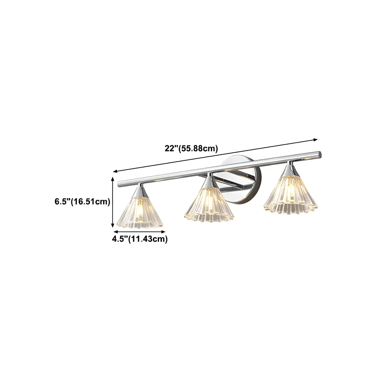 Modern Bell Glass Silver Bathroom Vanity Light