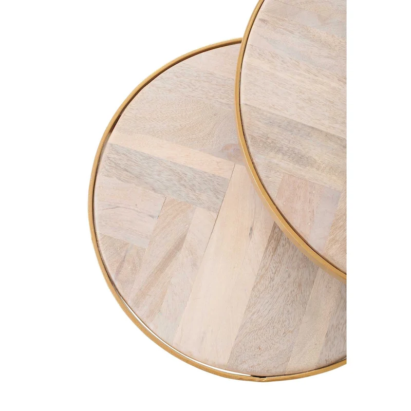 Natural Wood And Iron Nesting Accent Tables (Set of 2) by East at Main