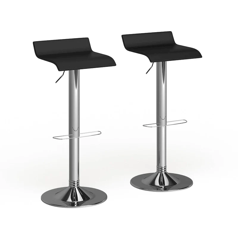 Porch & Den Blaine Chrome Air Lift Adjustable Swivel Stools (Set of 2)