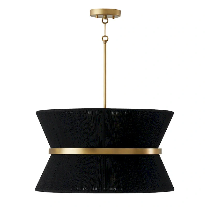 Cecilia 24.25  8-light Patinaed Brass/ Tapered String Pendant