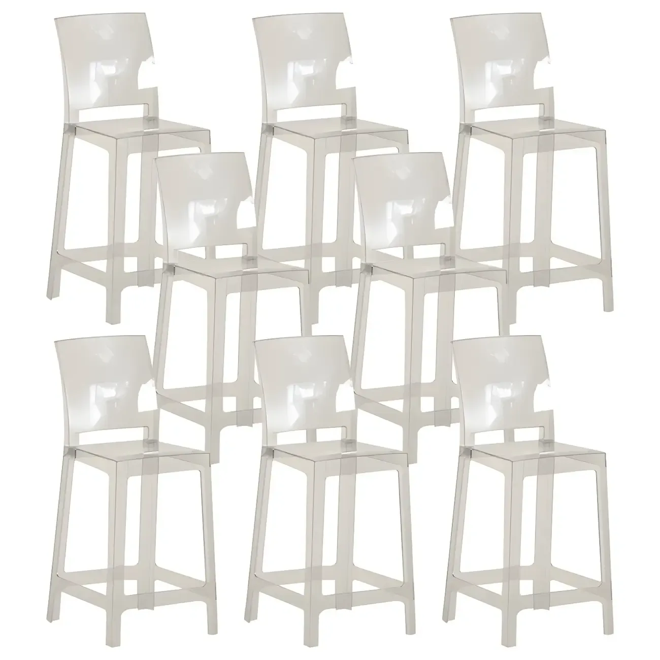 Modern Acrylic Smooth Elegant Circular Backrest Bar Stool