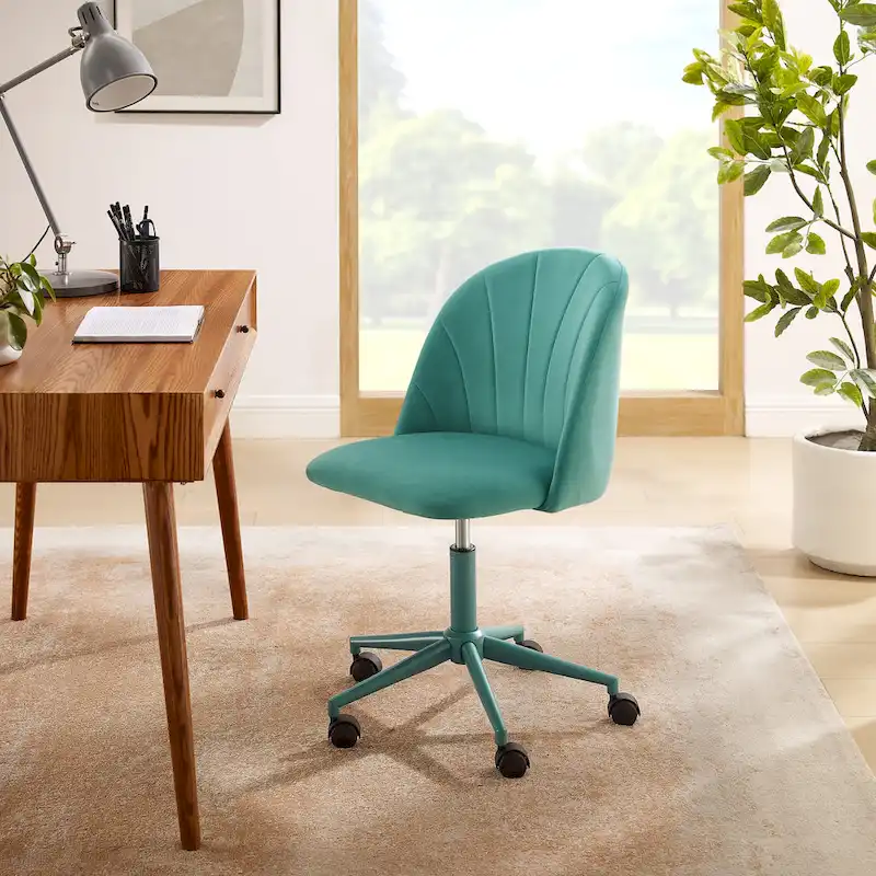 Velvet Curved Swivel Desk Chair