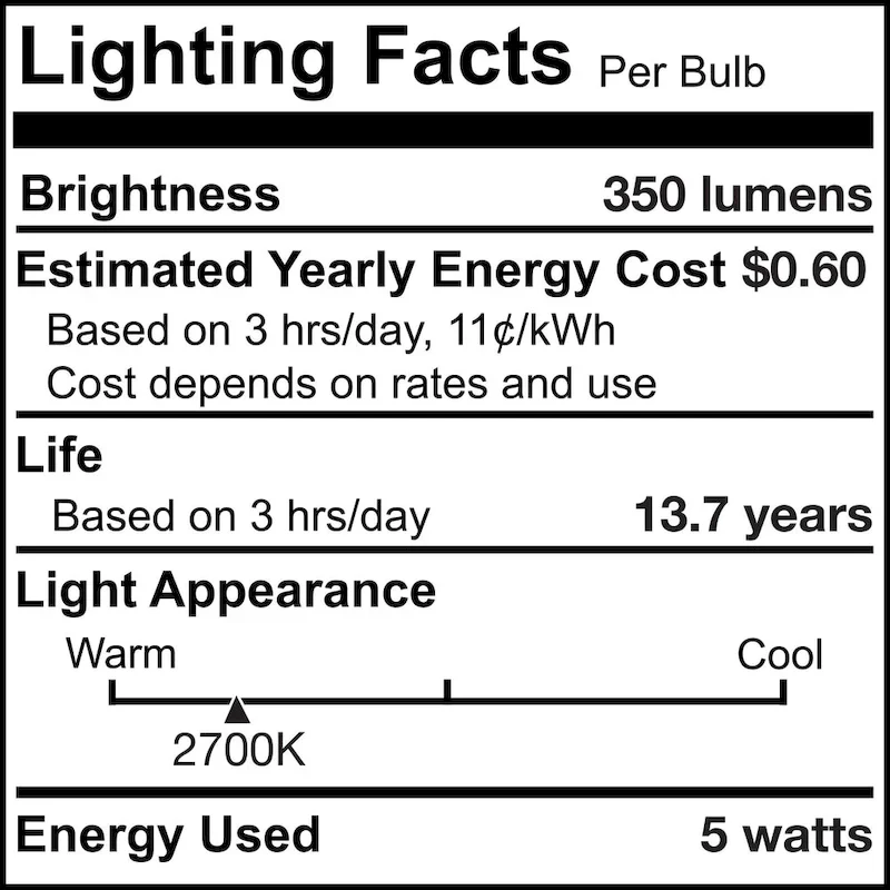 Bulbrite LED Filament Pack of (4) 5 Watt Dimmable 11 Inch T9 Light Bulb with Clear Glass Finish and Medium (E26) Base