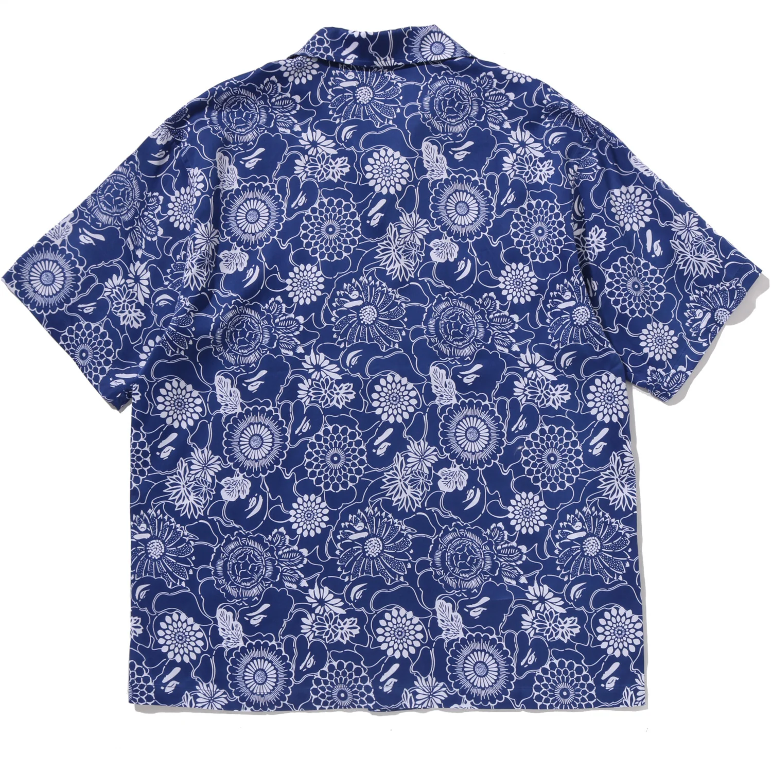 JAPANESE INDIGO ART CAMO OPEN COLLAR SS SHIRT MENS