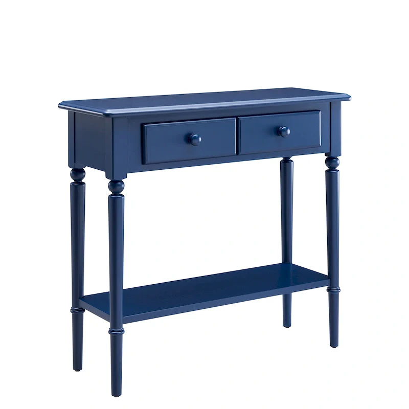 Black/Brown/Multi Narrow Hall Console Table with Drawer and Shelf
